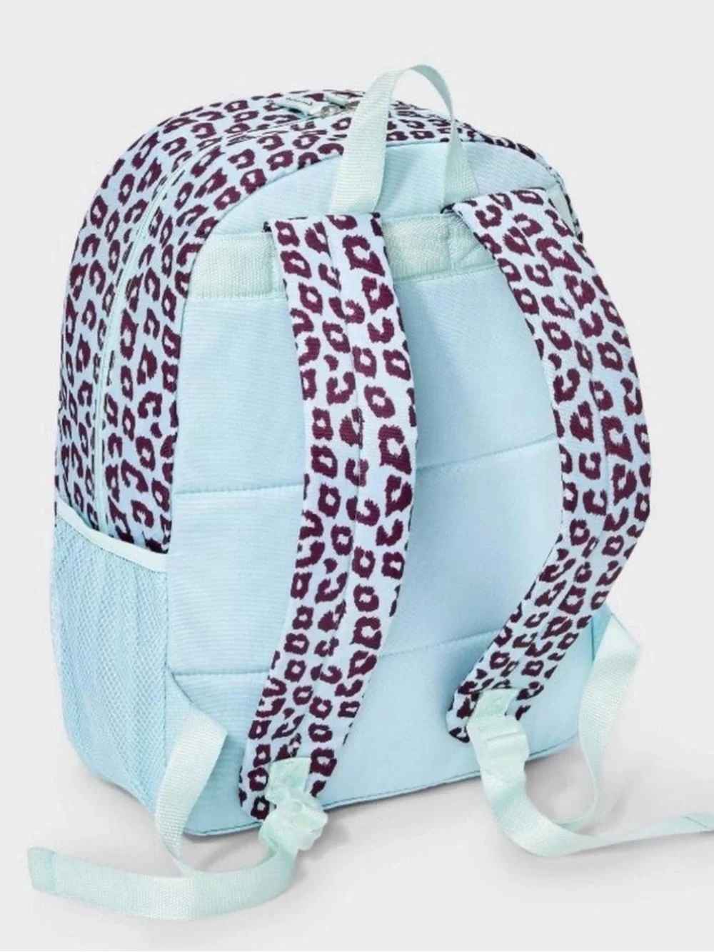 Kids Leopard Print Backpack - Light Blue/green & Purple NWT
